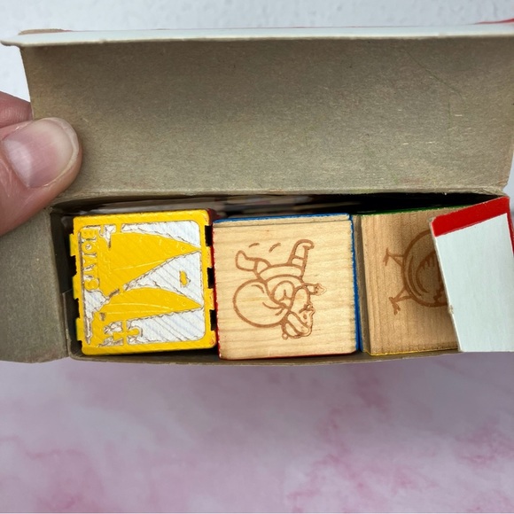 Vintage Halsam wooden block set 24 in original box interlocking hi-lo blocks - Picture 3 of 11